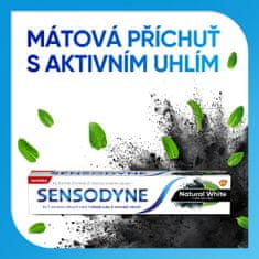 Sensodyne Natural White fogkrém aktív szénnel, 3x75 ml