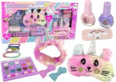 Lean-toys Hatalmas Cute Spa Beauty Kit Macska fejpánt Lakkok Árnyékok