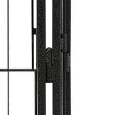 shumee 28-paneles fekete porszórt acél kutyakennel 50 x 100 cm
