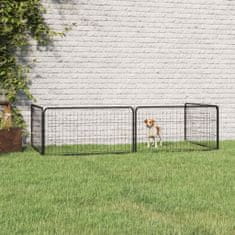 Greatstore 4 paneles fekete porszórt acél kutya járóka 100 x 50 cm