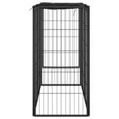 Vidaxl 6-paneles fekete porszórt acél kutyakernel 50 x 100 cm 171792