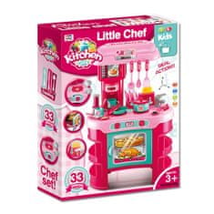 Baby Mix Gyermek konyha Little Chef rózsaszín 32 db