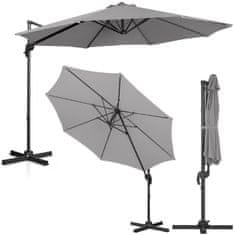 shumee Kerti esernyő az oldalkaron dönthető kerek átm. 300 cm sötétszürke
