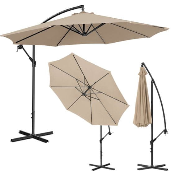shumee Kerti esernyő a karján, kereken dönthető, átm. 300 cm-es krém