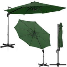 shumee Kerti esernyő az oldalkaron dönthető kerek átm. 300 cm zöld