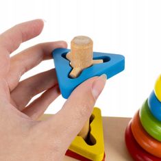 Northix Különböző formájú, egymásra rakható játék fából 