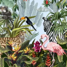 Muralo Fotótapéta a Hálószobába Dzsungel Levelek Állatok Természet 270 x 180 cm