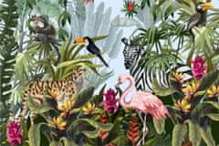 Muralo Fotótapéta a Hálószobába Dzsungel Levelek Állatok Természet 270 x 180 cm