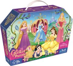 Trefl Sparkling Glitter puzzle Disney tokban: Boldog hercegnők 70 darab