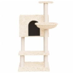 Greatstore krémszínű macskabútor szizál kaparófákkal 108,5 cm