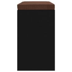 Greatstore fekete szerelt fa cipőtároló pad 103x30x48 cm