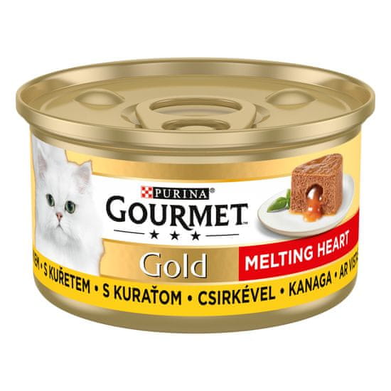 Gourmet Gold Melting Heart pástétom csirkével és mártással a belsejében 24 x 85 g