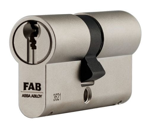 FAB kétoldalas cilinderes hengerzárbetét átmenő furatcsatlakozóval 3P.00/DNs 30+35, 5 kulcsos