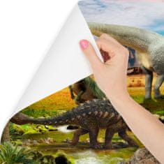 Muralo Fotótapéta kislány szobába dinoszauruszok 3D folyó 360 x 240 cm