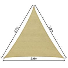 tectake Napvitorla háromszög alakú árnyékoló, 1. variáció - 360 x 360 x 360 cm