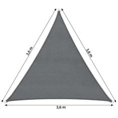 tectake Napvitorla háromszög alakú árnyékoló, 2. variáció - 360 x 360 x 360 cm