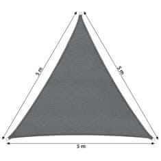 tectake Napvitorla háromszög alakú árnyékoló, 2. variáció - 500 x 500 x 500 cm