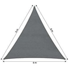 tectake Napvitorla háromszög alakú árnyékoló, 2. variáció - 600 x 600 x 600 cm