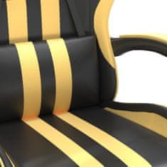 Greatstore fekete és aranyszínű műbőr forgó játékszék