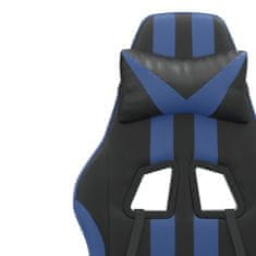 Greatstore fekete és kék műbőr forgó játékszék lábtartóval