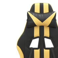 Greatstore fekete és aranyszínű műbőr forgó játékszék lábtartóval