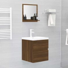 Vidaxl barna tölgy színű szerelt fa fürdőszobatükör 40x10,5x37 cm 815635