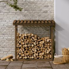 Greatstore mézbarna tömör fenyőfa tűzifatartó állvány 108x64,5x110 cm