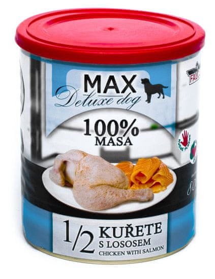 FALCO MAX deluxe 1/2 csirkehússal és lazaccal, 8x800 g
