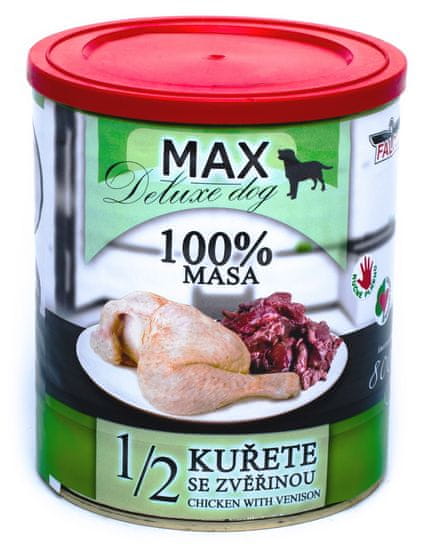 FALCO MAX deluxe 1/2 csirke vadhússal, 8x800 g