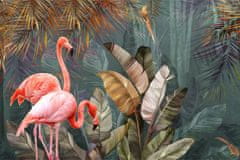 Muralo Fotótapéta Fali FLAMINGÓK Dzsungel Erdő Természet 3D 300 x 210 cm