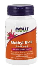 NOW Foods Methyl B12 folsavval (vitamin + folsav aktív formában), 5000 mcg, 60 pasztilla