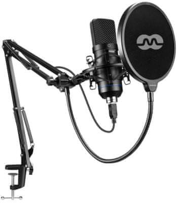 modern kondenzátor mikrofon mozos mkit párnázott tartó univerzális használatra alkalmas vlogging podcastokhoz usb kábel pop szűrő
