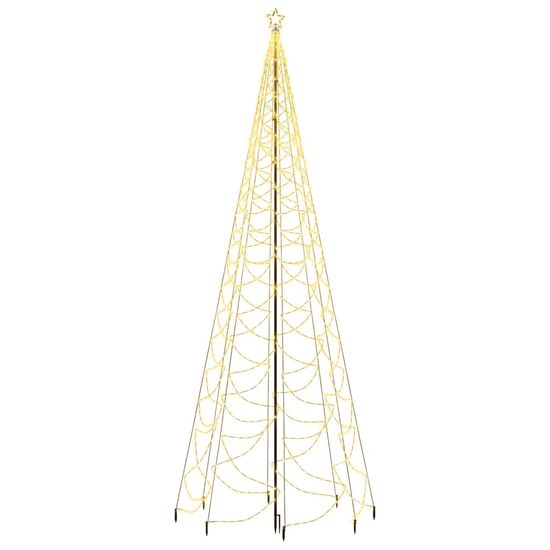 Vidaxl meleg fehér 1400 LED-es karácsonyfa fémoszloppal 5 m 328632