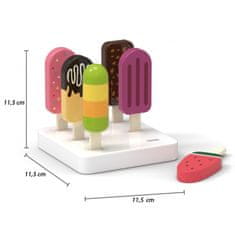 Viga Fából készült fagylaltpálcika készlet állvánnyal 6 db.