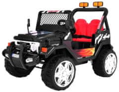 RAMIZ Erős Jeep típusú elektromos kisautó - fekete színben