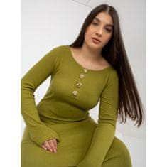 FANCY Női hátul hasított ruha plus size JULIA világos zöld FA-SK-0244.96_392968 Univerzális