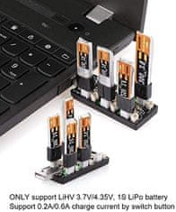 YUNIQUE GREEN-CLEAN 1 db 1S LiPo akkumulátortöltő USB 3.8V / 4.35V 6 csatornás töltő LiSV 1S Kis apró Szamárlapát Inductrix Micro JST 1.25 JST-PH 2.0 mCX mCPX