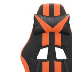 Greatstore fekete és narancssárga műbőr forgó játékszék lábtartóval