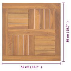 Greatstore négyzet alakú tömör tíkfa asztallap 50 x 50 x 2,5 cm