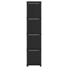 Greatstore 12 rekeszes fekete szövet bemutató polc dobozokkal 103x30x141cm