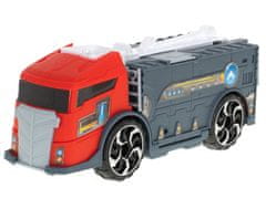 shumee Transporter ciężarówka TIR 2w1 parking laweta straż pożarna + 3 auta czerwona