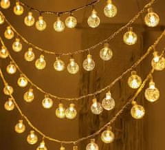 shumee Lampki LED łańcuch kulki 10m 100LED ciepły biały