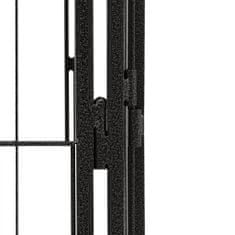 shumee 16-paneles fekete porszórt acél kutyakennel 50 x 100 cm
