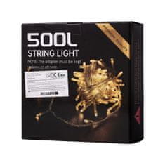 Aga LED Fénylánc kerékre 50 m 500 LED távirányítóval Színes + Meleg fehér
