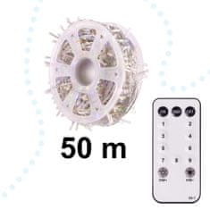 Aga LED Fénylánc kerékre 50 m 500 LED távirányítóval Színes + Meleg fehér