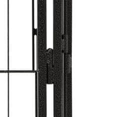 shumee 16-paneles fekete porszórt acél kutyakennel 100 x 50 cm