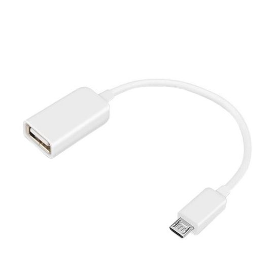 Northix USB-Micro USB kábel - Beépített OTG adapter - Fehér