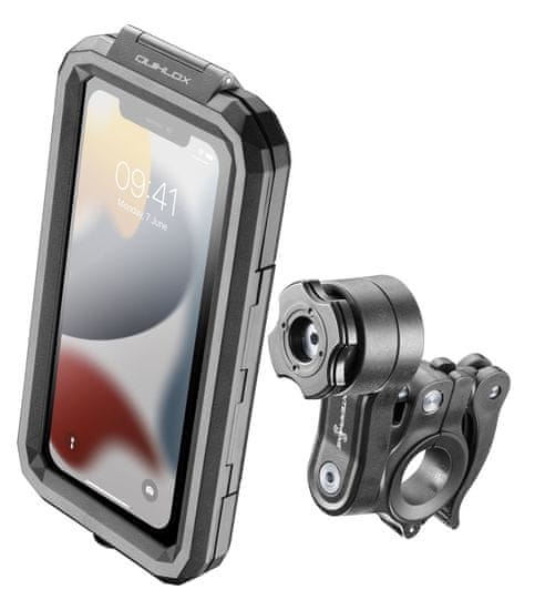 Interphone Armor Pro univerzális vízálló mobiltelefon tok, QUIKLOX kormányra való rögzítés, max. 6,5", fekete