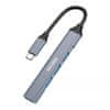 KSC-752 HUB adapter USB-C - 3x USB 2.0 / USB 3.0, szürke