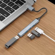 Kaku KSC-751 HUB adapter USB - 3x USB 2.0 / USB 3.0, szürke